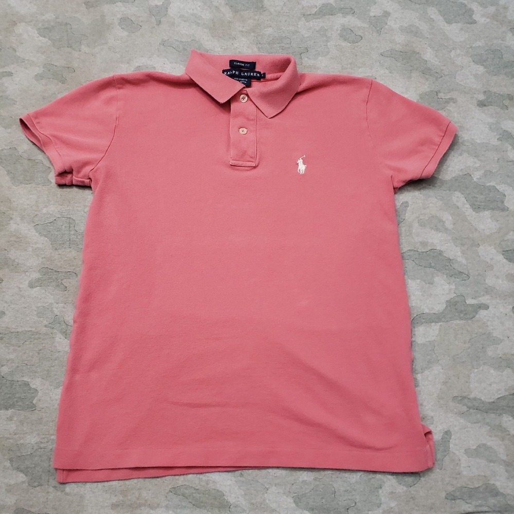 Ralph Lauren Polo Top Womens Small Pink Classic Fit Short Sleeve